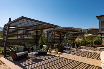 Resort style pool with hot tub, sun deck & fire lounge